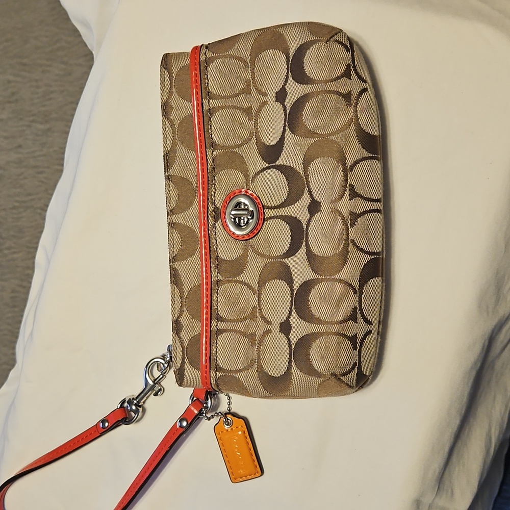 Coach ORIGINAL Orange Clutch/wristlet